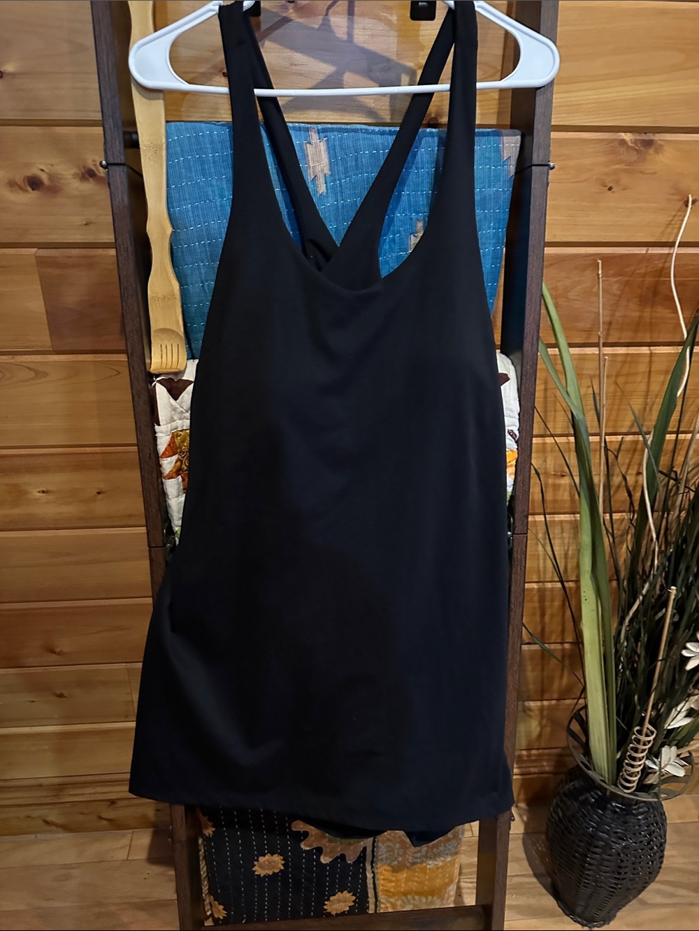 Avia Black Racerback Tank Dress with easy peasy style shorts
